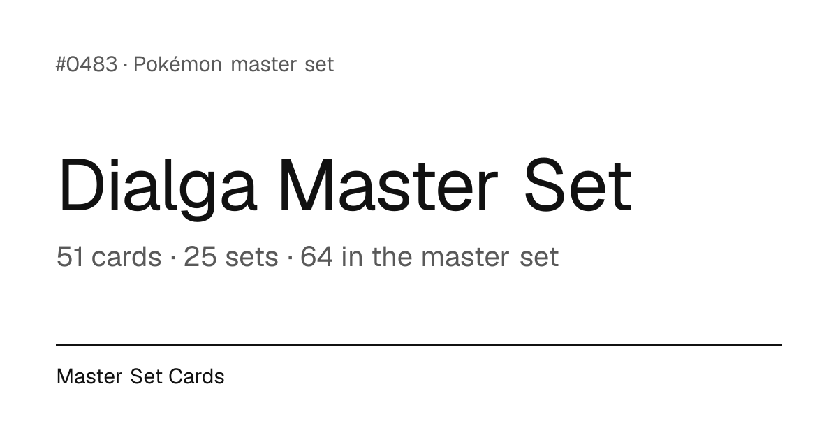 Dialga Master Set: Every Dialga Card (51 Cards) | Master Set Cards